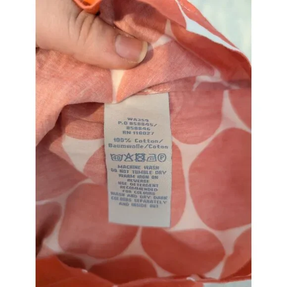 Women's Boden Geometric Blue Orange 3/4 Sleeve Cotton Beach Kaftan Tunic Size 10 - Picture 9 of 13